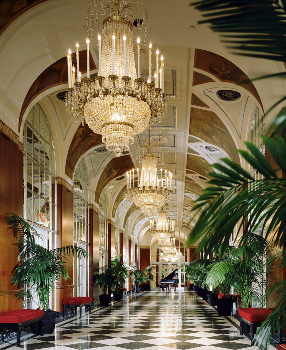 Silver Corridor, Waldorf=Astoria, Park Avenue, New York, Interior Design by Kenneth E. Hurd & Associates